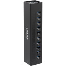 InLine® USB 3.0 10 Port Hub Aluminium Case with 4A...