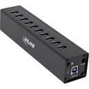 InLine® USB 3.0 10 Port Hub Aluminium Case with 4A...