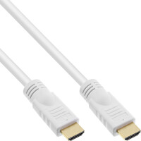 InLine® High Speed HDMI Cable with Ethernet male to male gold plated white 5m