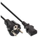 InLine® Power Cable Type F German straight to 3 Pin IEC C13 black 5m