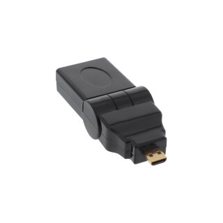 InLine® HDMI Adapter, HDMI A Buchse auf Micro HDMI D Stecker, flexibel, 4K2K kompatibel, vergoldete Kontakte