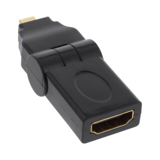 InLine® HDMI Adapter, HDMI A Buchse auf Micro HDMI D Stecker, flexibel, 4K2K kompatibel, vergoldete Kontakte