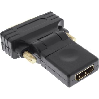 InLine® HDMI-DVI Adapter, HDMI Buchse auf DVI Stecker, flexibler Winkel, vergoldete Kontakte, 4K2K kompatibel
