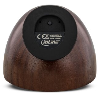 InLine® woodwoom, Mini Bluetooth Walnuss-Holz Lautsprecher, 52mm