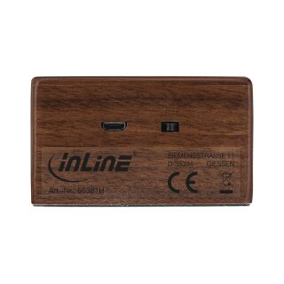 InLine® woodbrick, Induktionslautsprecher im Echtholzgehäuse, Walnuss