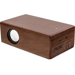 InLine® woodbrick Speaker in real Wooden Walnut Case