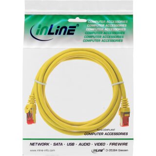 InLine® Patchkabel, S/FTP (PiMf), Cat.6, 250MHz, PVC, CCA, gelb, 3m