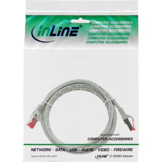 InLine® Patchkabel, S/FTP (PiMf), Cat.6, 250MHz, PVC, CCA, grau, 2m
