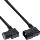 InLine® Power Cable C13 to C14 black 0.4m angled
