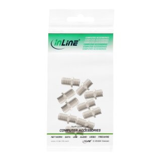 InLine® SAT F-Verbinder (Doppelbuchse, F-Kupplung), 10er Pack
