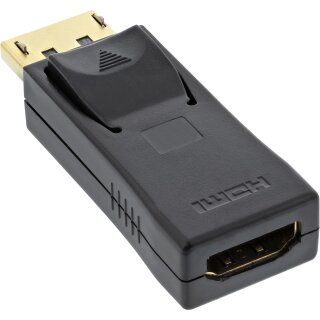 InLine® DisplayPort Adapter, DisplayPort Stecker auf HDMI Buchse, 4K2K, mit Audio, schwarz