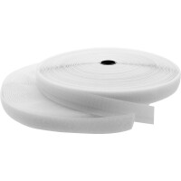 InLine® Cable Ties with hook-and-loop fastener band 25mm white 25m