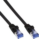InLine® Flat patch cable, U/FTP, Cat.6A, black, 1m