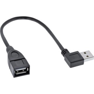 InLine USB 2.0 Smart Cable angled + reversible Type A male to female black 0.2m
