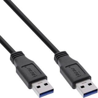 InLine USB 3.0 Kabel, A an A, schwarz, 0,5m