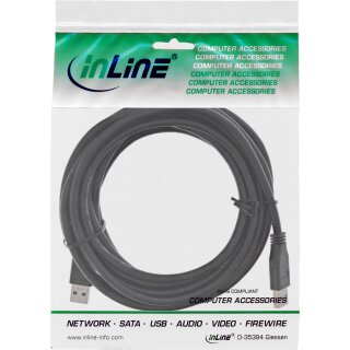 InLine® USB 3.0 Kabel, A an A, schwarz, 5m