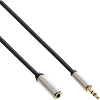 InLine Slim Audio Cable 3.5mm male to female Stereo 0.5m