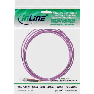 InLine® LWL Duplex Kabel, LC/ST, 50/125µm, OM4, 0,5m