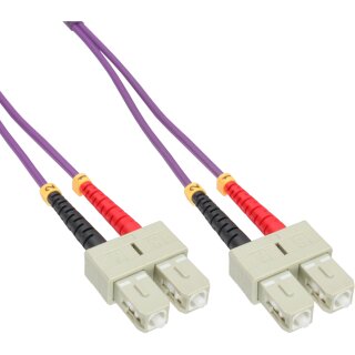 InLine® LWL Duplex Kabel, SC/SC, 50/125µm, OM4, 0,5m