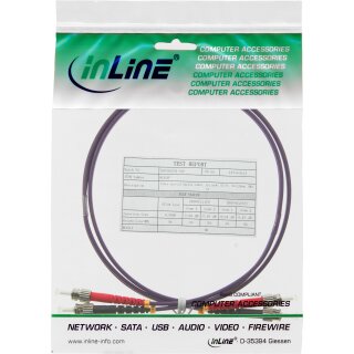 InLine® LWL Duplex Kabel, ST/ST, 50/125µm, OM4, 15m