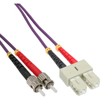 InLine® Fiber Optical Duplex Cable SC/ST 50/125µm OM4 0.5m