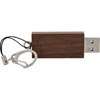 InLine USB 3.0 Flash drive 32GB, woodline walnut, with Keychain