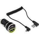 InLine® USB DUAL+ KFZ charging set, power adapter...