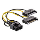 InLine® Power adaptor cable, 2x SATA plug to 8pin...