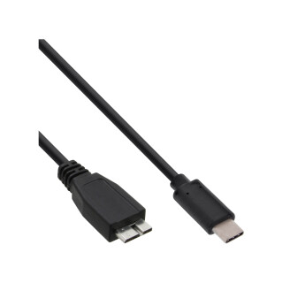 InLine USB 3.1 Cable, Type C male to Micro-B male, black, 1m