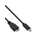 InLine® USB 3.1 Kabel, USB-C Stecker an Micro-B Stecker, schwarz, 1,5m