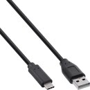 InLine® USB 2.0 Cable, Type C male to A male, black, 1m