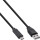 InLine® USB 2.0 Kabel, USB-C Stecker an A Stecker, schwarz, 1m