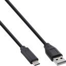 InLine® USB 2.0 Cable, Type C male to A male, black, 1.5m