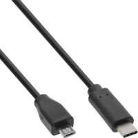 InLine® USB 2.0 Cable, Type C male to Micro-B male, black, 2m
