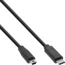 InLine® USB 2.0 Cable, Type C male to Mini-B male (5pin), black, 1.5m