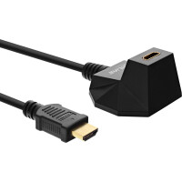 InLine® HDMI Station, High Speed HDMI Cable with Ethernet, M/F, black, golden contacts, 3m