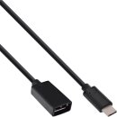 InLine® USB 3.1 OTG Adapter Cable, Type C male to A female, black, 0,15m