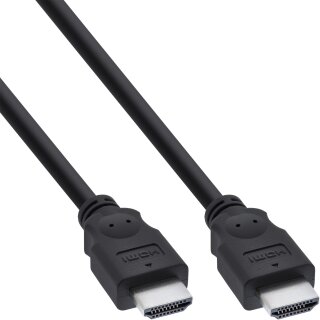 InLine® HDMI Kabel, HDMI-High Speed, Stecker / Stecker, schwarz, 0,5m