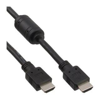 InLine® HDMI Kabel, HDMI-High Speed, Stecker / Stecker, schwarz, mit Ferrit, 1m