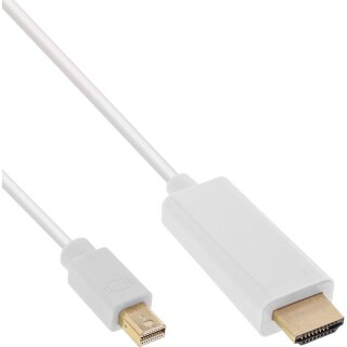 InLine® Mini DisplayPort zu HDMI Konverter Kabel, weiß, 1,5m, 4K2K, mit Audio