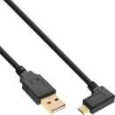 InLine® Micro USB 2.0 Cable USB Type A male to Micro-B male angled black 0.5m