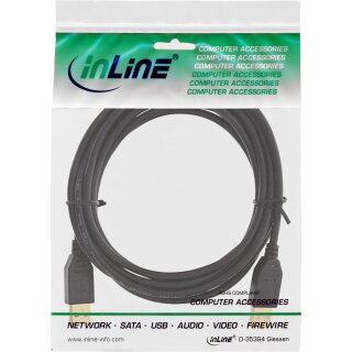 InLine® USB 2.0 Kabel, A an A, schwarz, Kontakte gold, 3m