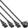 InLine® Y-Power Cable 1x Type F German Plug to 3x IEC Plug black, Version 3 (2m+1/3/2m)