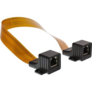 InLine® Slim RJ45 cable for windows/door use, 2x RJ45 F/F, 1:1, unshielded, 0.3m