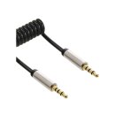 InLine® Slim Audio Spiral Cable 3.5mm male to male 4-pin...