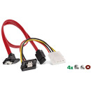 InLine® HDD/SSD Einbaurahmen SET, 2,5" auf 3,5" Rahmen, SATA Kabel, Stromkabel, Einbauschrauben