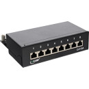 InLine® Patch Panel Cat.6A table / wall assembly 8 Port black RAL9005