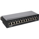 InLine® Patch Panel Cat.6A table / wall assembly 12 Port black RAL9005