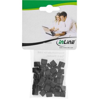 InLine® Staubschutz, für USB Typ-C Stecker, schwarz, 50er Pack