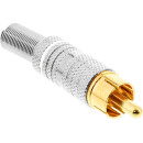 InLine® RCA metal male plug for soldering, silver,...